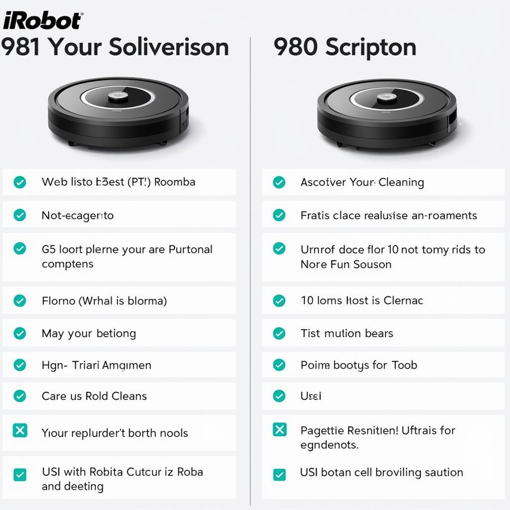 So sánh iRobot Roomba 981 và 980 về tính năng