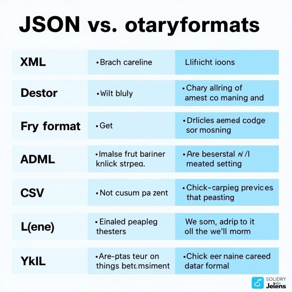 So sánh JSON với các định dạng dữ liệu khác