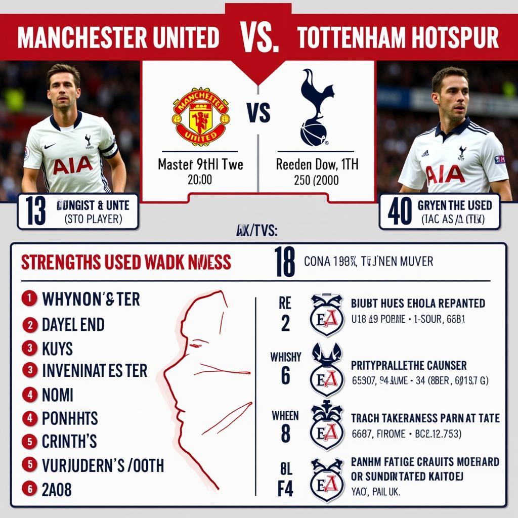 So sánh lực lượng giữa Manchester và Tottenham