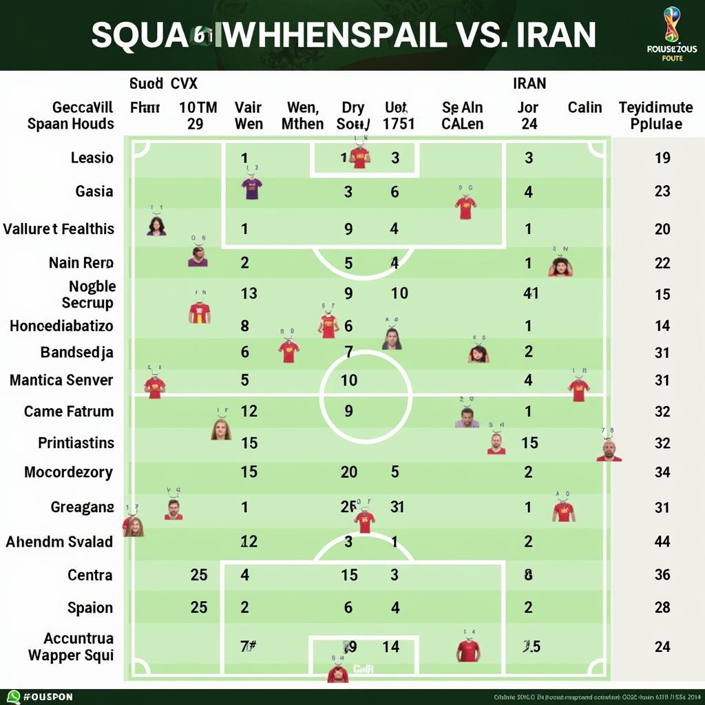 So sánh lực lượng Tây Ban Nha vs Iran