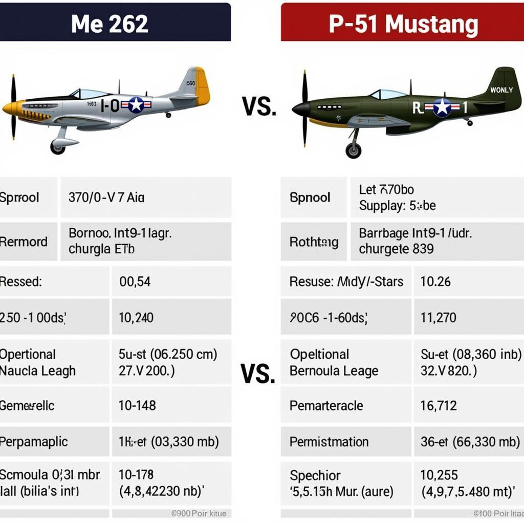 So sánh Me 262 và P-51 Mustang