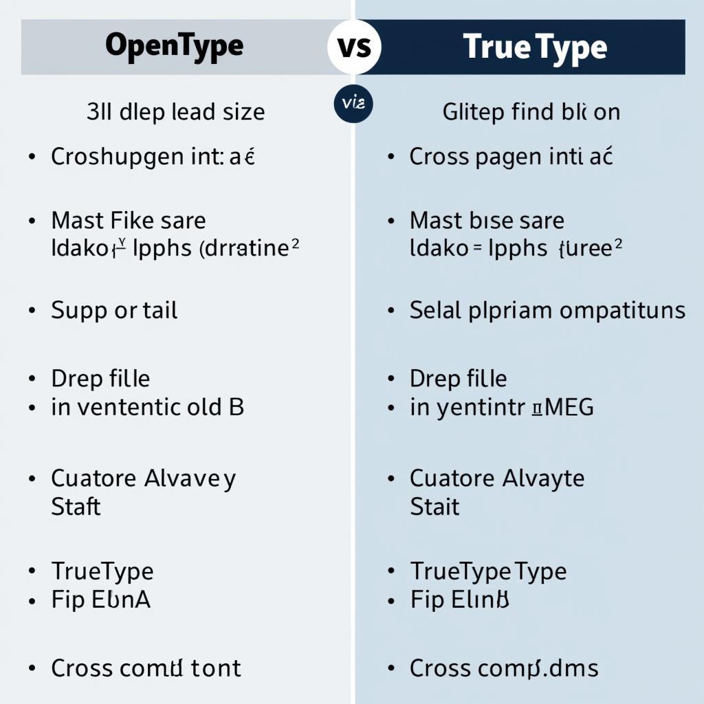 So sánh OpenType vs TrueType