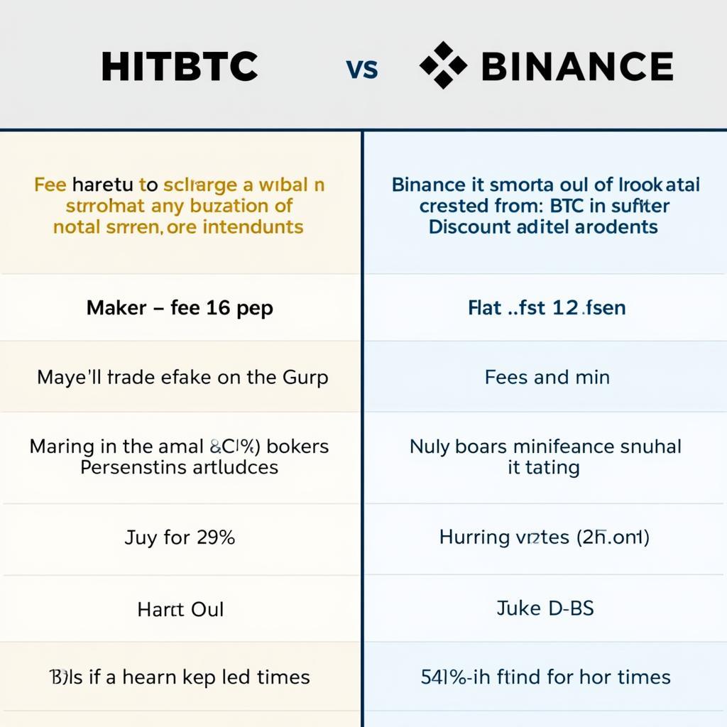 So sánh Phí Giao Dịch giữa HitBTC và Binance