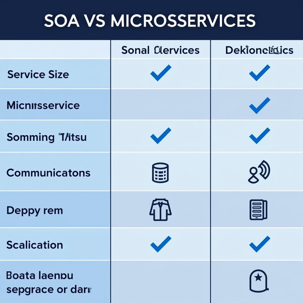 Bảng so sánh SOA và Microservices