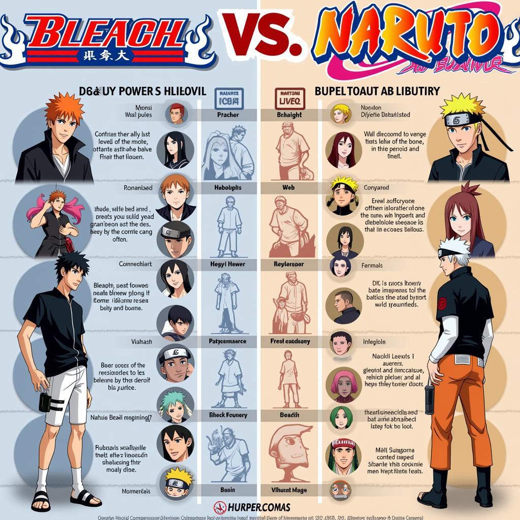 So Sánh Sức Mạnh Bleach và Naruto