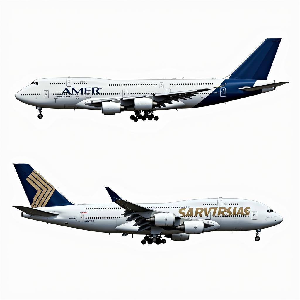 So sánh thiết kế Boeing 747 và Airbus A380