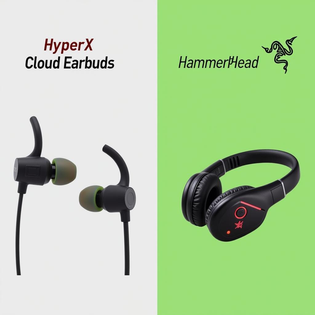 So sánh thiết kế HyperX Cloud Earbuds và Razer Hammerhead