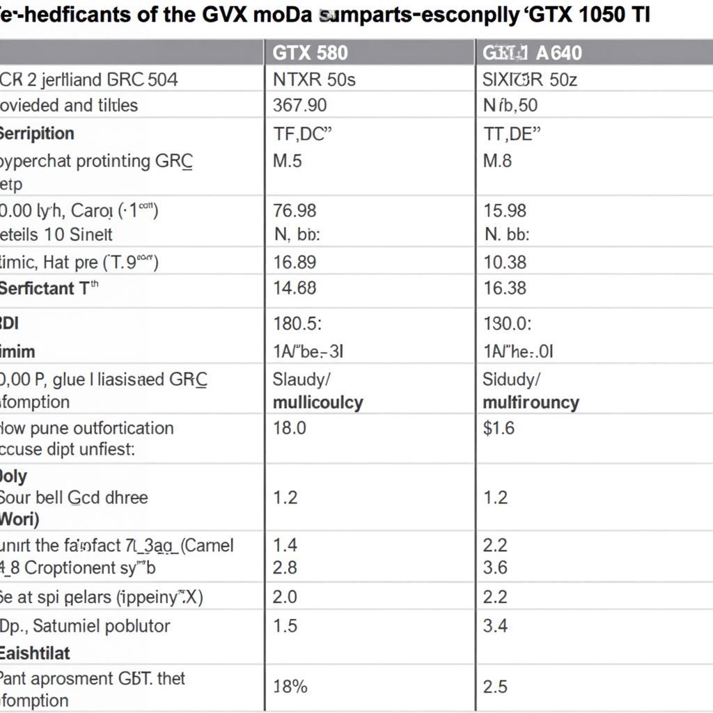 So sánh thông số kỹ thuật GTX 580 vs GTX 1050 Ti