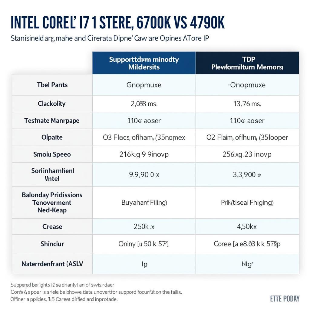 So sánh thông số kỹ thuật i7 6700K và 4790k