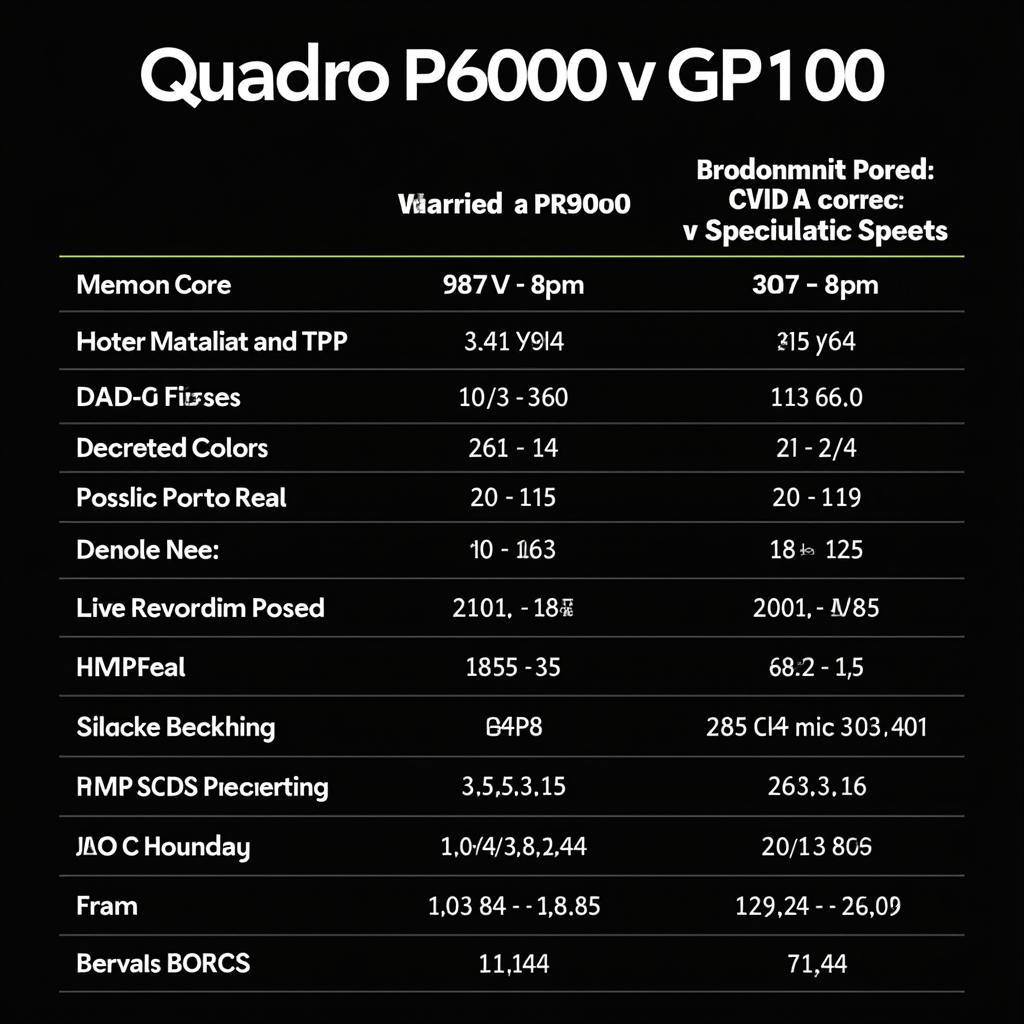 So sánh thông số kỹ thuật Quadro P6000 và GP100