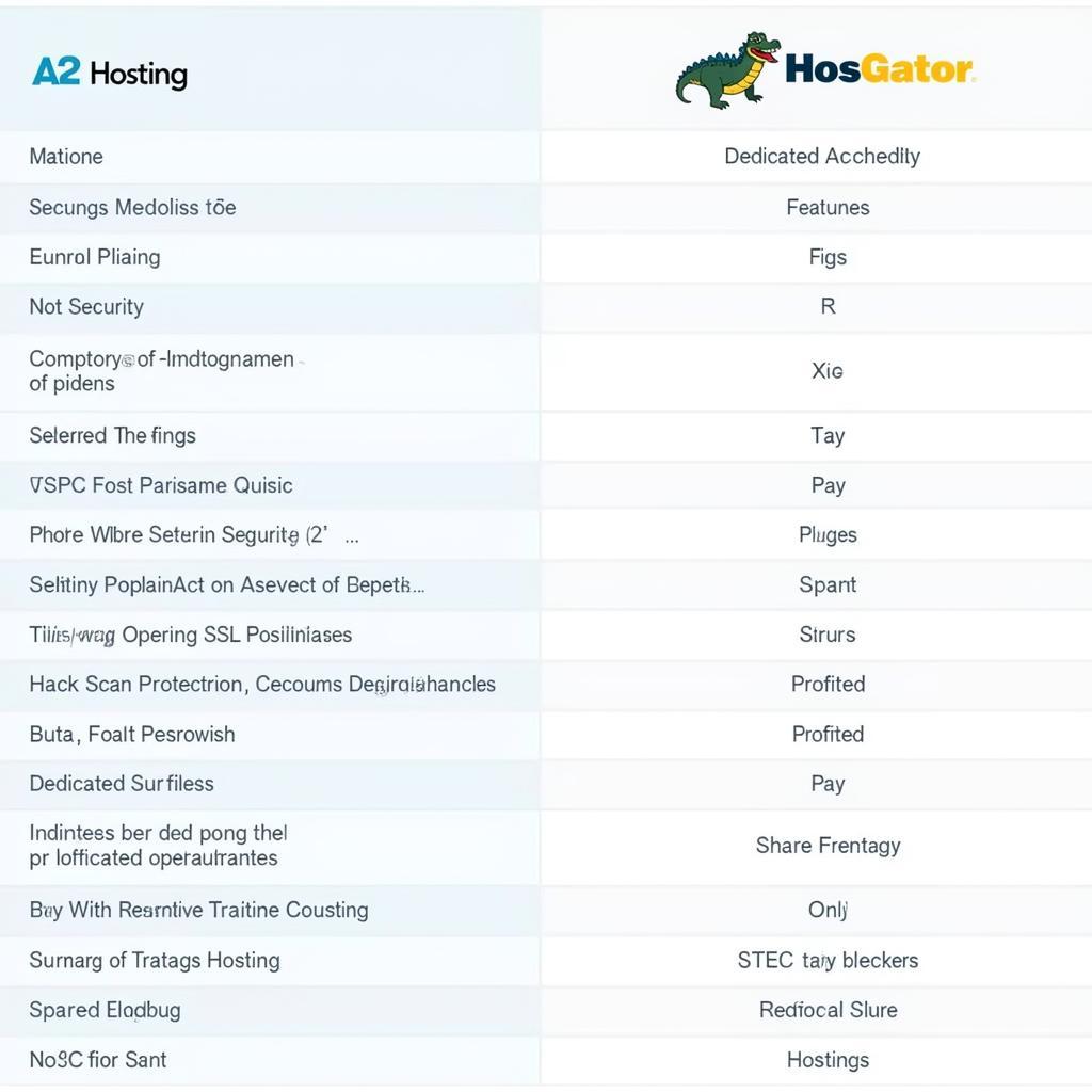 So sánh tính năng A2 Hosting và HostGator