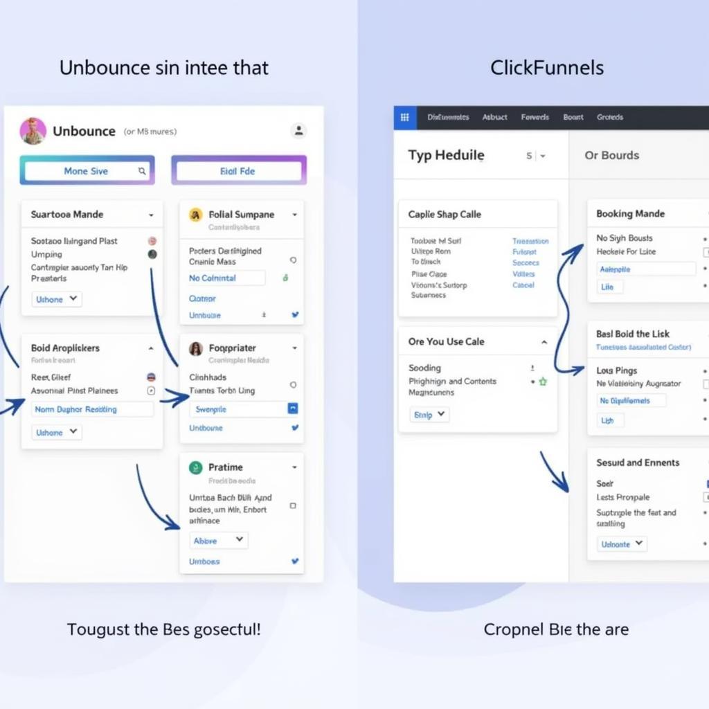 So sánh giao diện Unbounce vs ClickFunnels