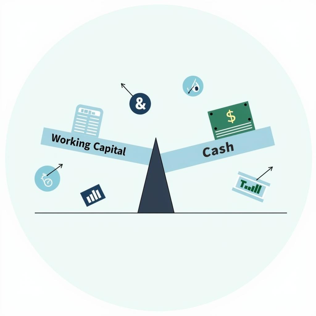 Comparison of working capital and cash in business.