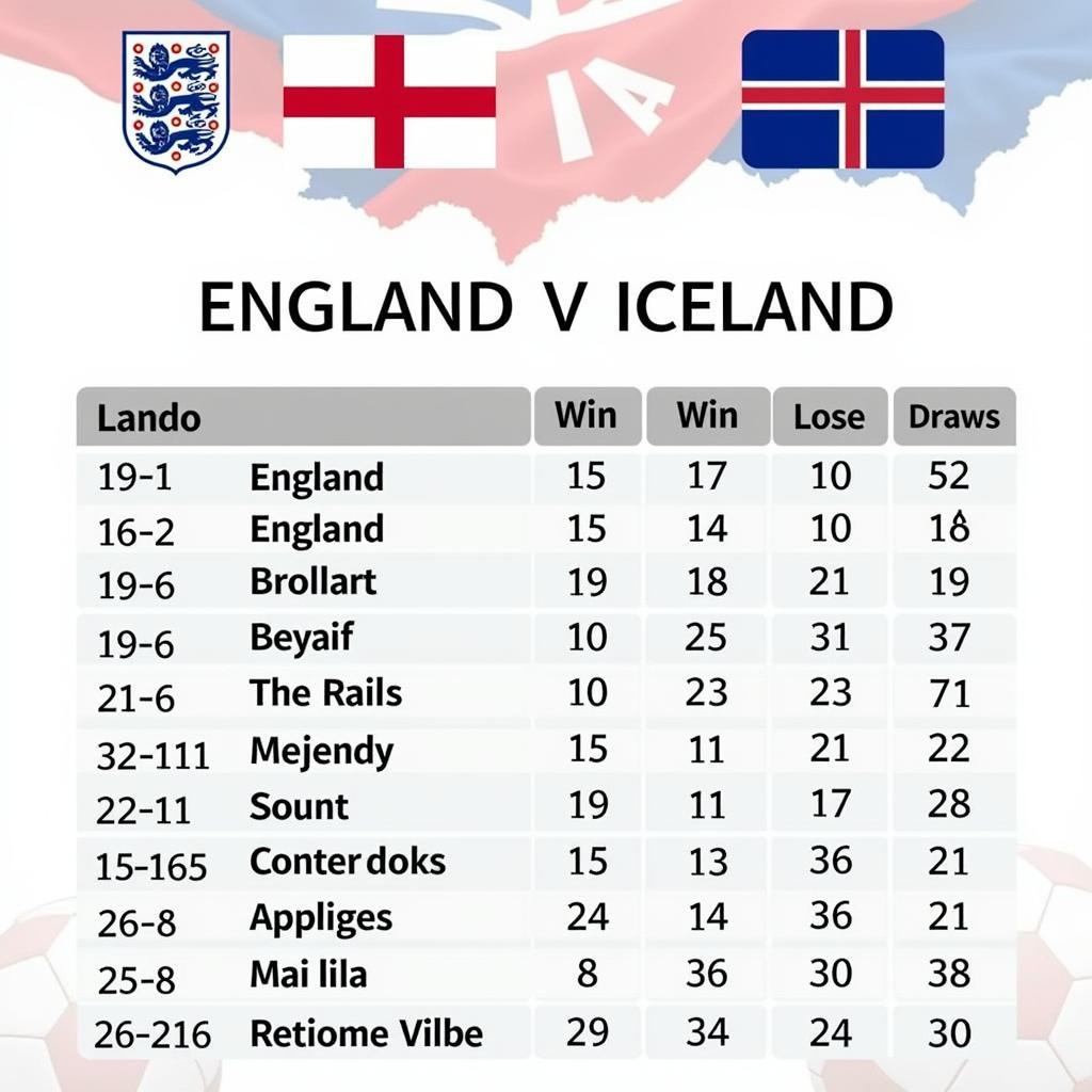 Lịch sử đối đầu Anh vs Iceland