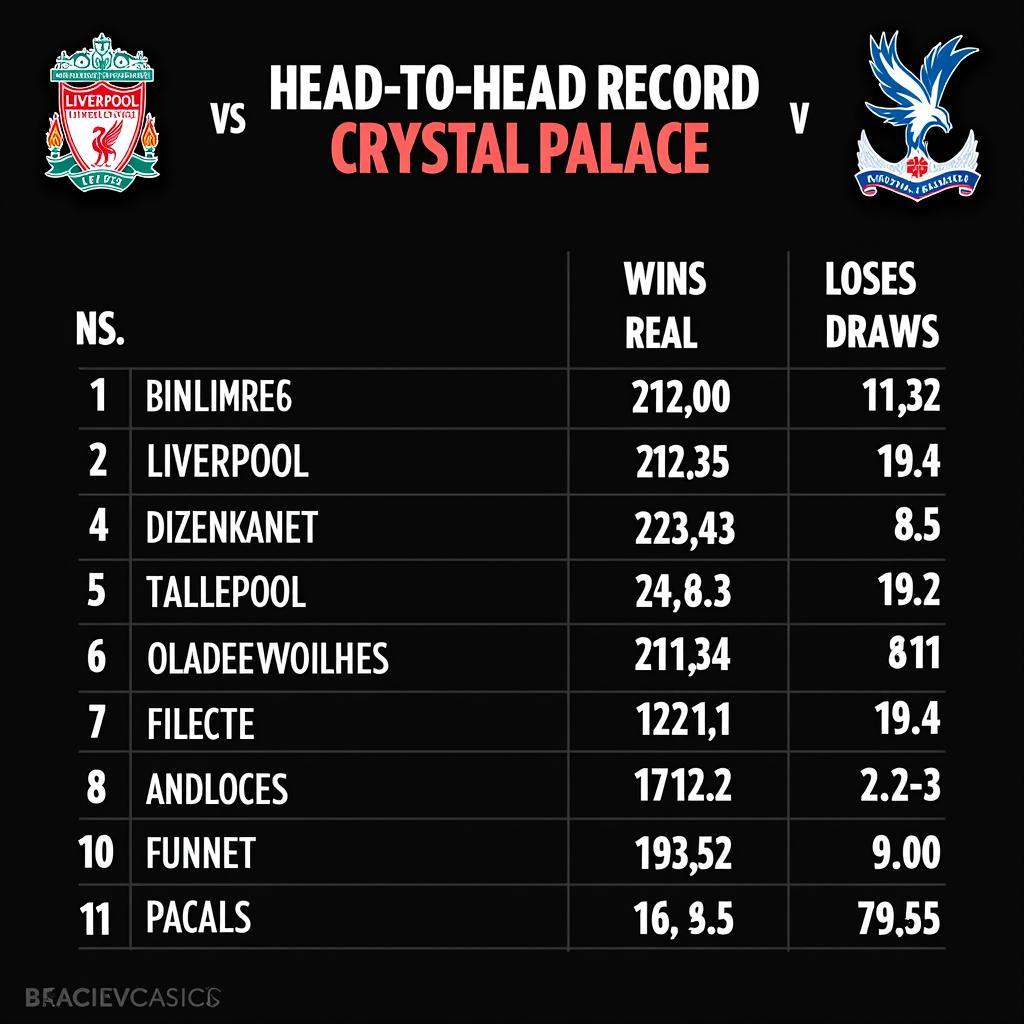 Lịch sử đối đầu Liverpool vs Crystal Palace