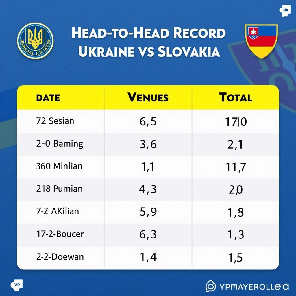 Soi kèo Ukraine vs Slovakia: Lịch sử đối đầu