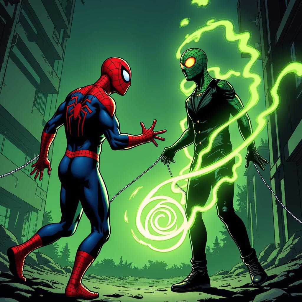 Spiderman và Mysterio so tài sức mạnh