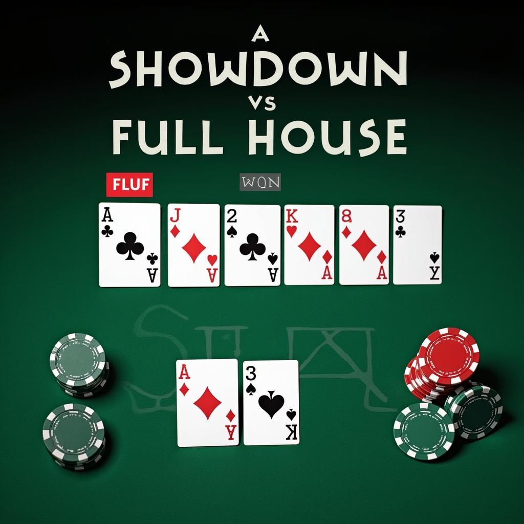 Minh họa Straight Flush chiến thắng Full House trong ván Poker