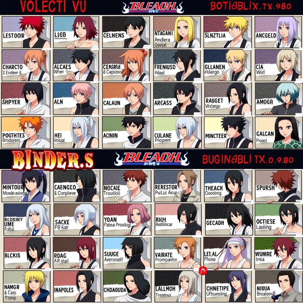 Chọn nhân vật trong game Bleach vs Naruto 2.6