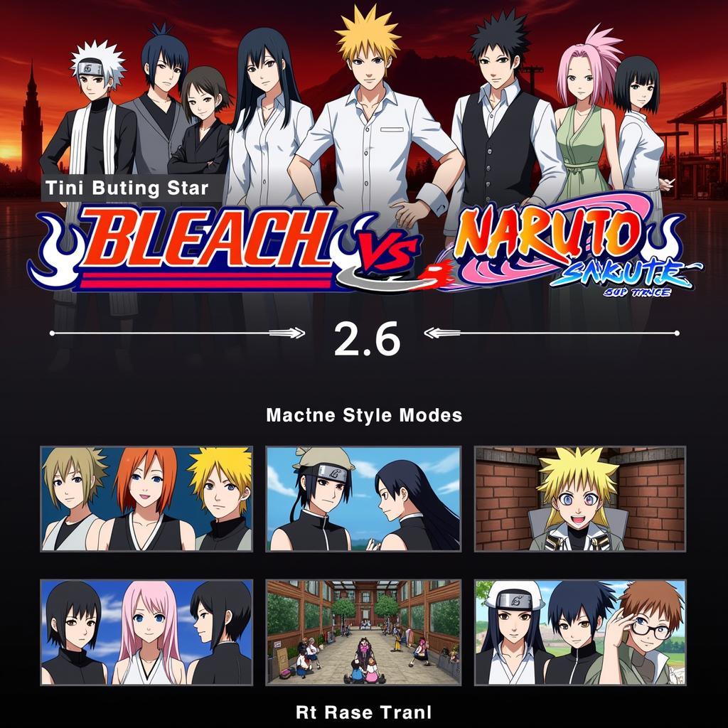 Màn hình chính game Bleach vs Naruto 2.6