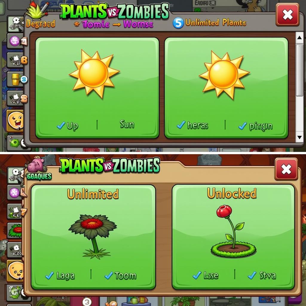 Giao diện Plants vs Zombies Hack