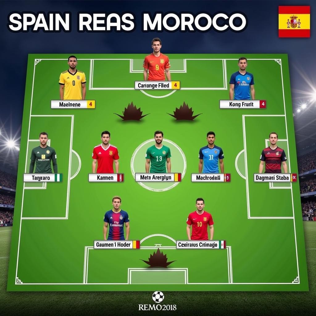 Đội hình ra sân dự kiến Tây Ban Nha vs Maroc