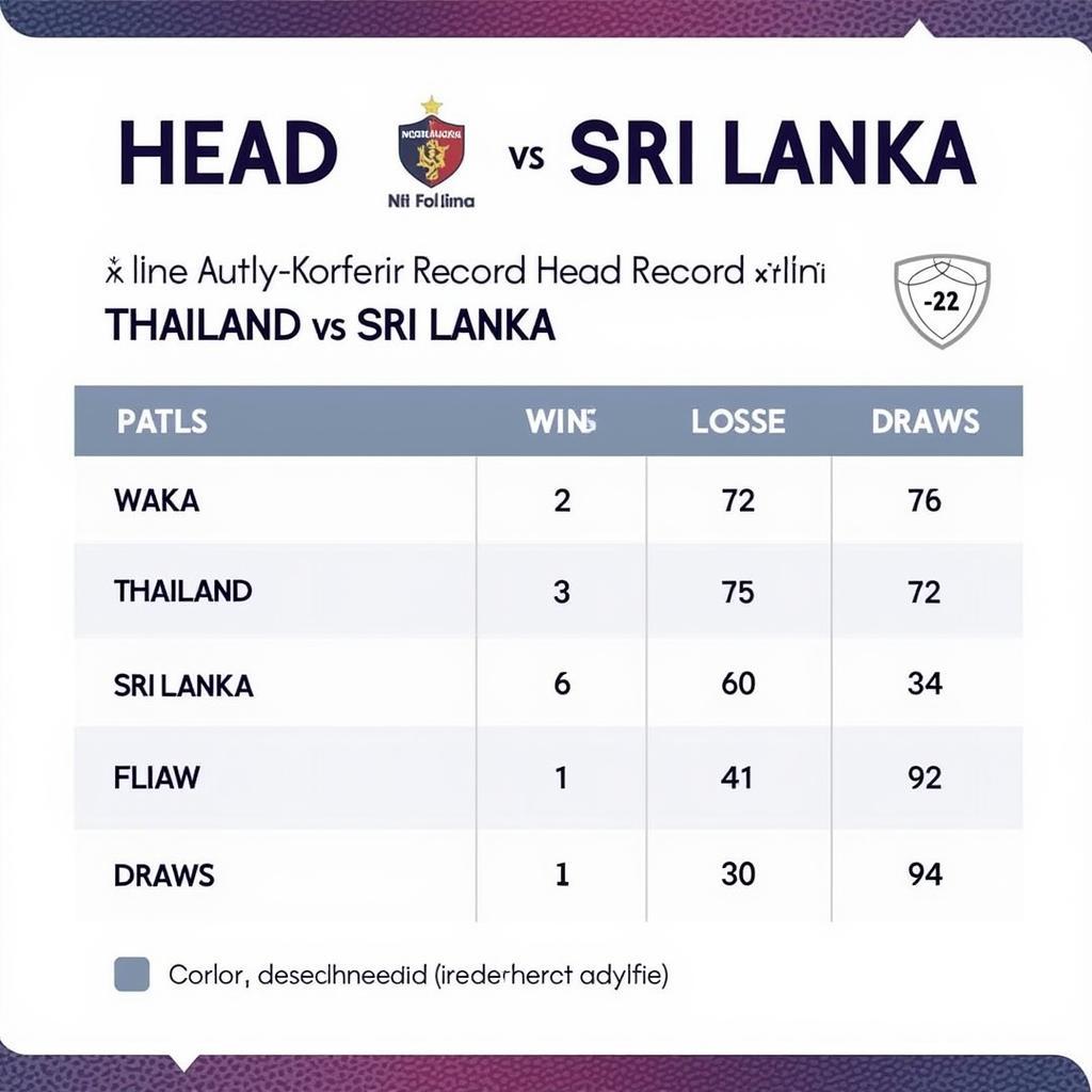 Lịch sử đối đầu Thái Lan vs Sri Lanka