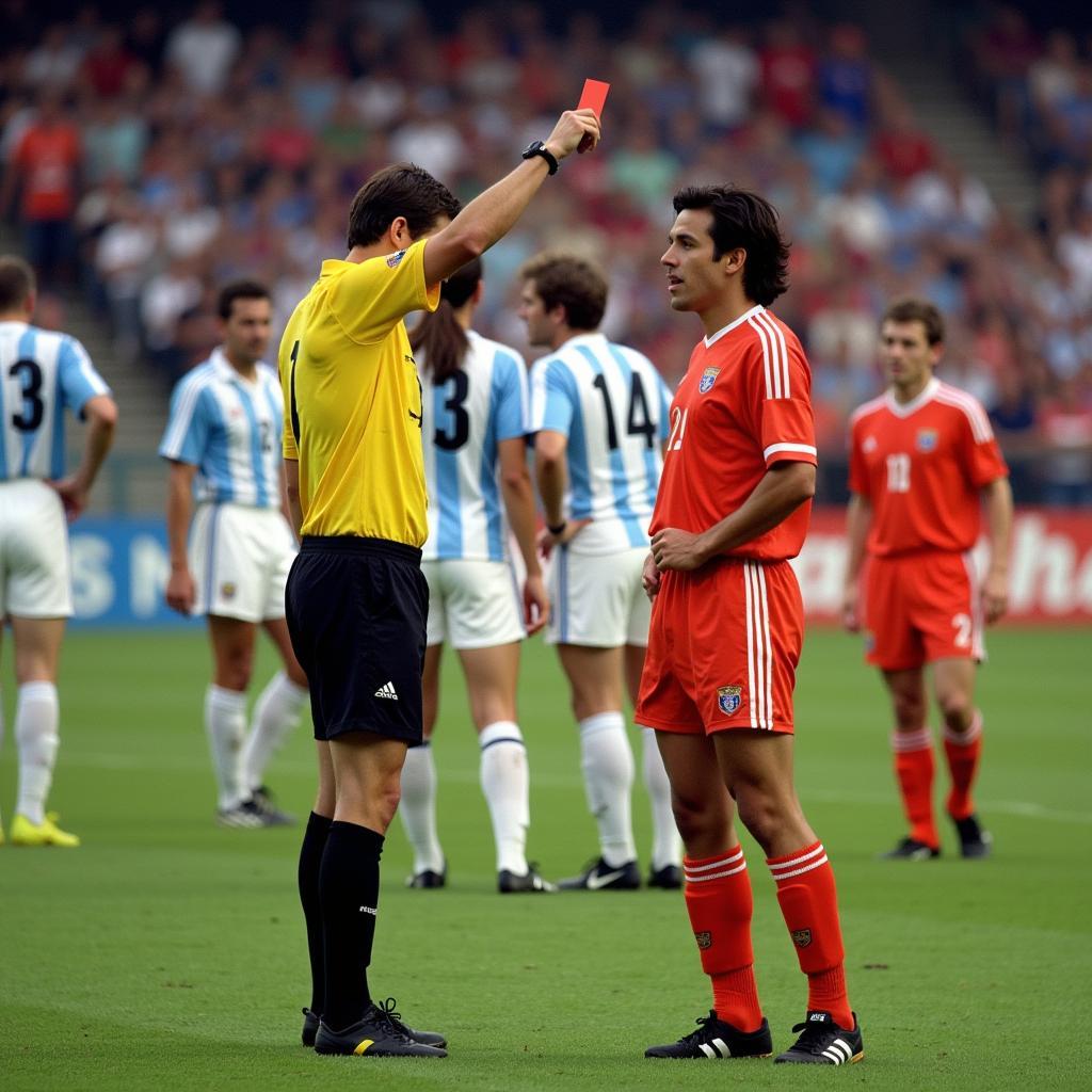 Thẻ đỏ của Ortega trong trận đấu Netherlands vs Argentina