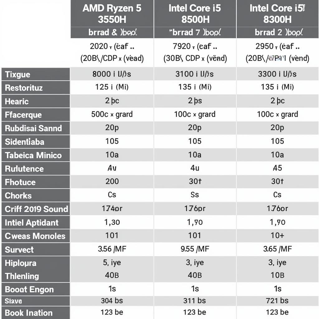 Thông Số Kỹ Thuật AMD Ryzen 5 3550H vs Intel Core i5 8300H