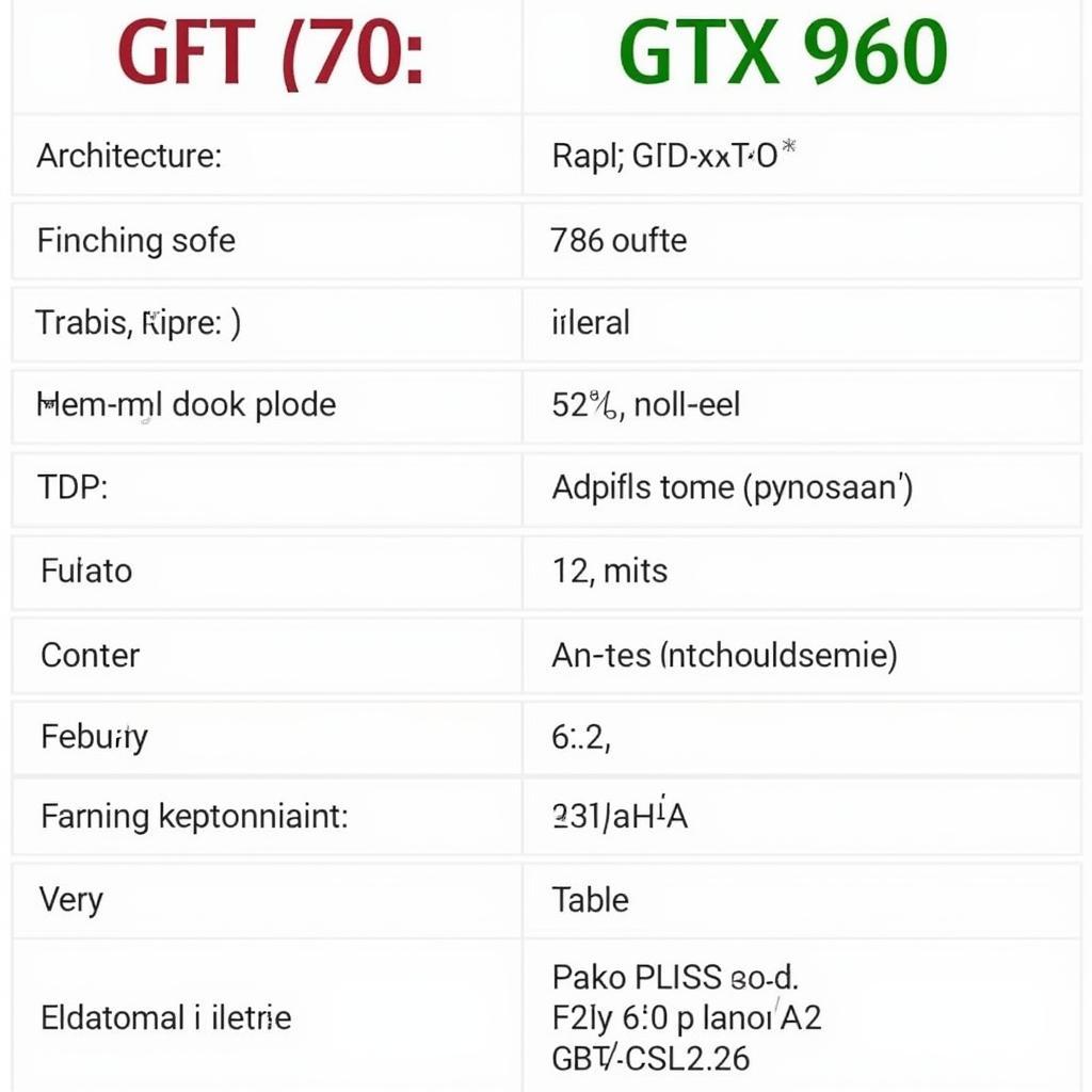 Bảng So Sánh Thông Số Kỹ Thuật giữa GTX 670 và GTX 960