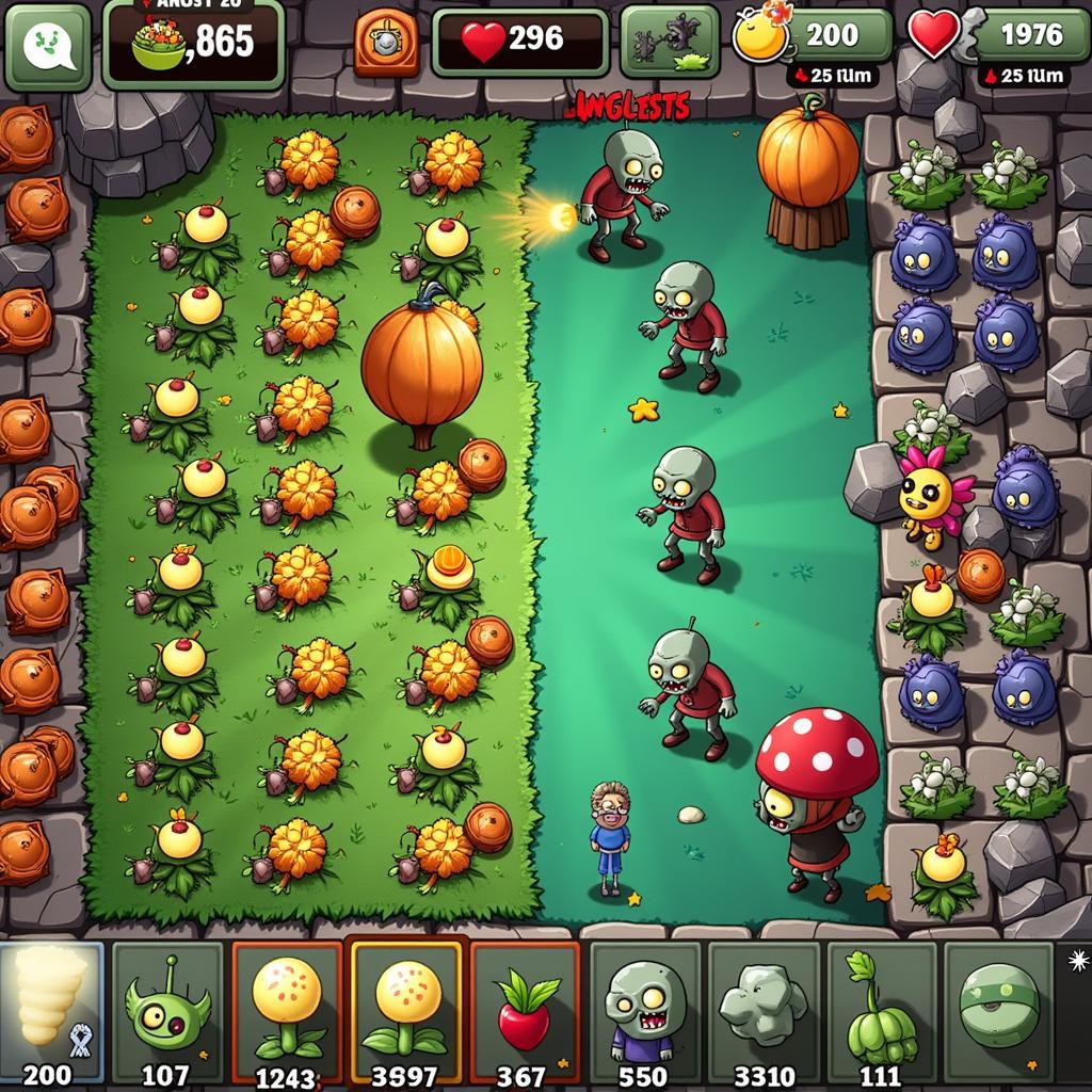 Tình huống thường gặp câu hỏi trong Plants vs Zombies 2