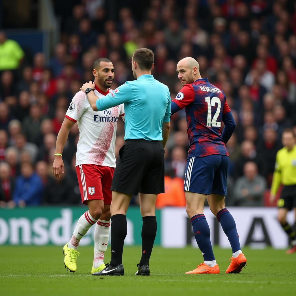 Tình huống tranh cãi trong trận đấu giữa Manchester United và Watford