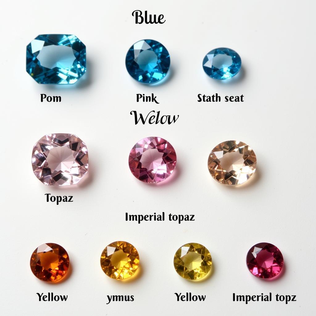 Đá quý Topaz nhiều màu sắc