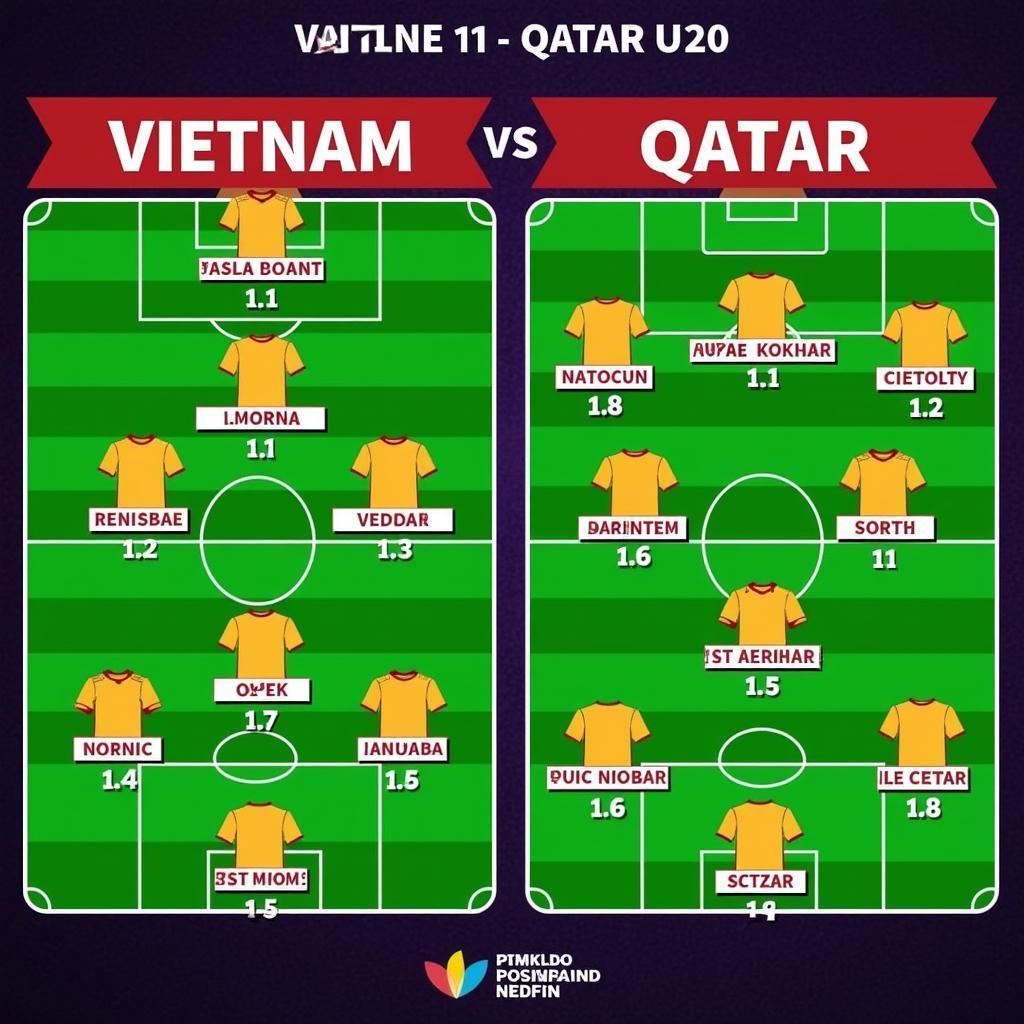 Đội hình ra sân trận đấu U20 Việt Nam vs U20 Qatar