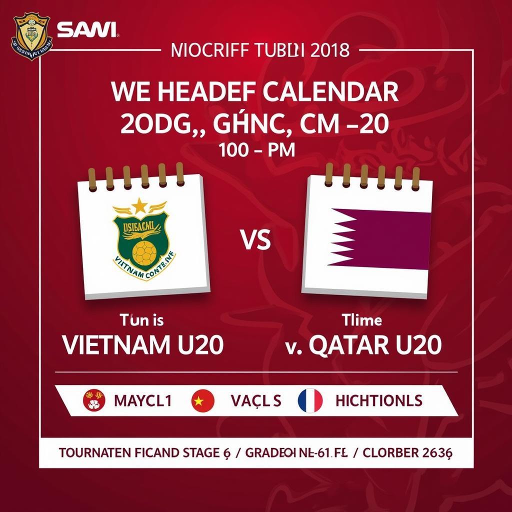 Lịch thi đấu U20 Việt Nam vs U20 Qatar