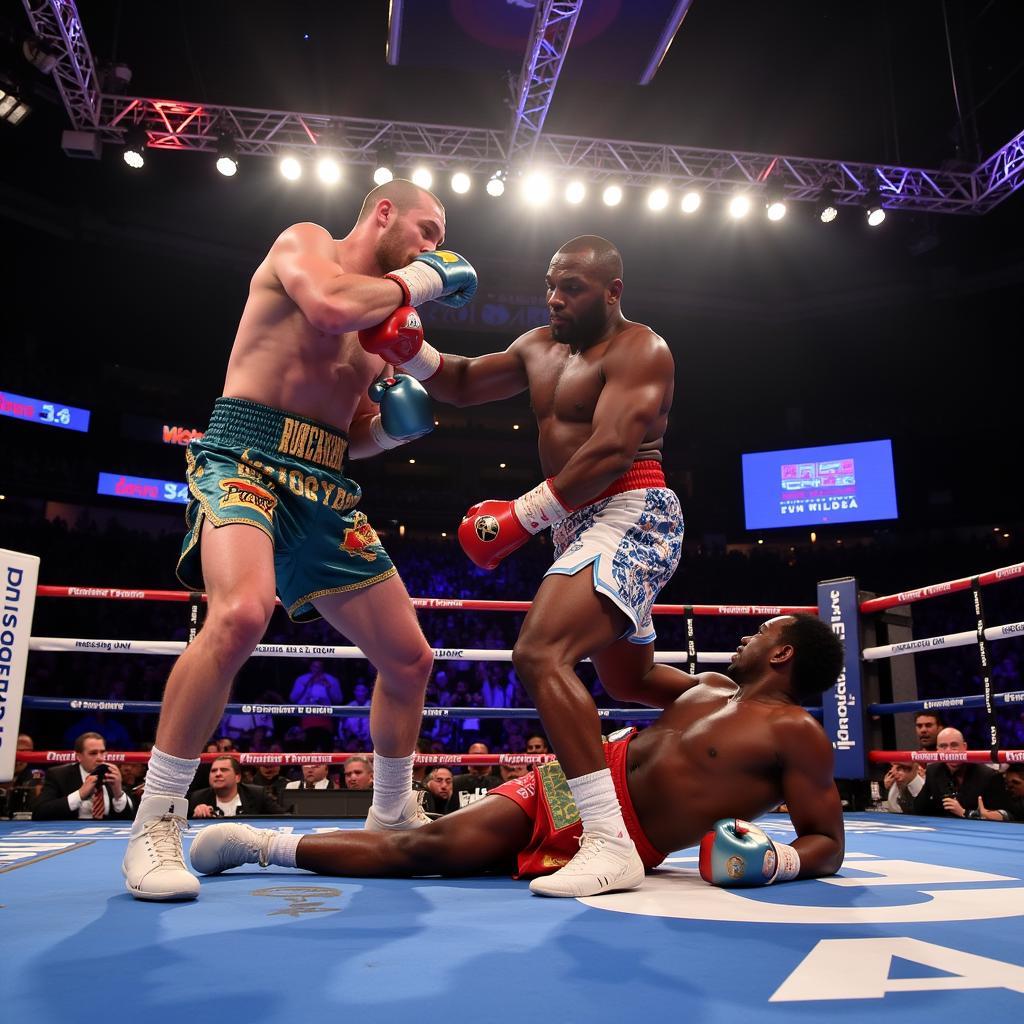 Tyson Fury Knocks Down Deontay Wilder