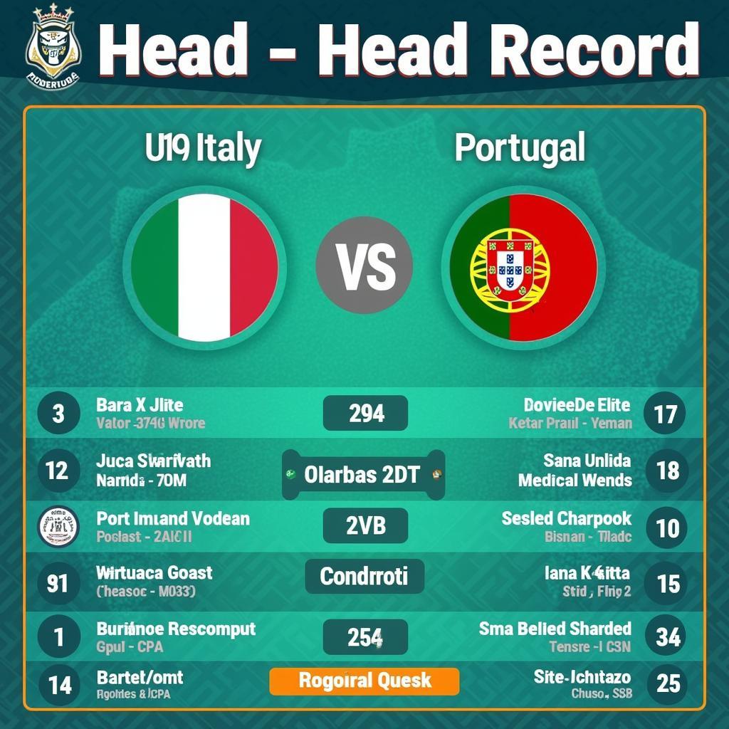 Lịch sử đối đầu U19 Italia vs Portugal