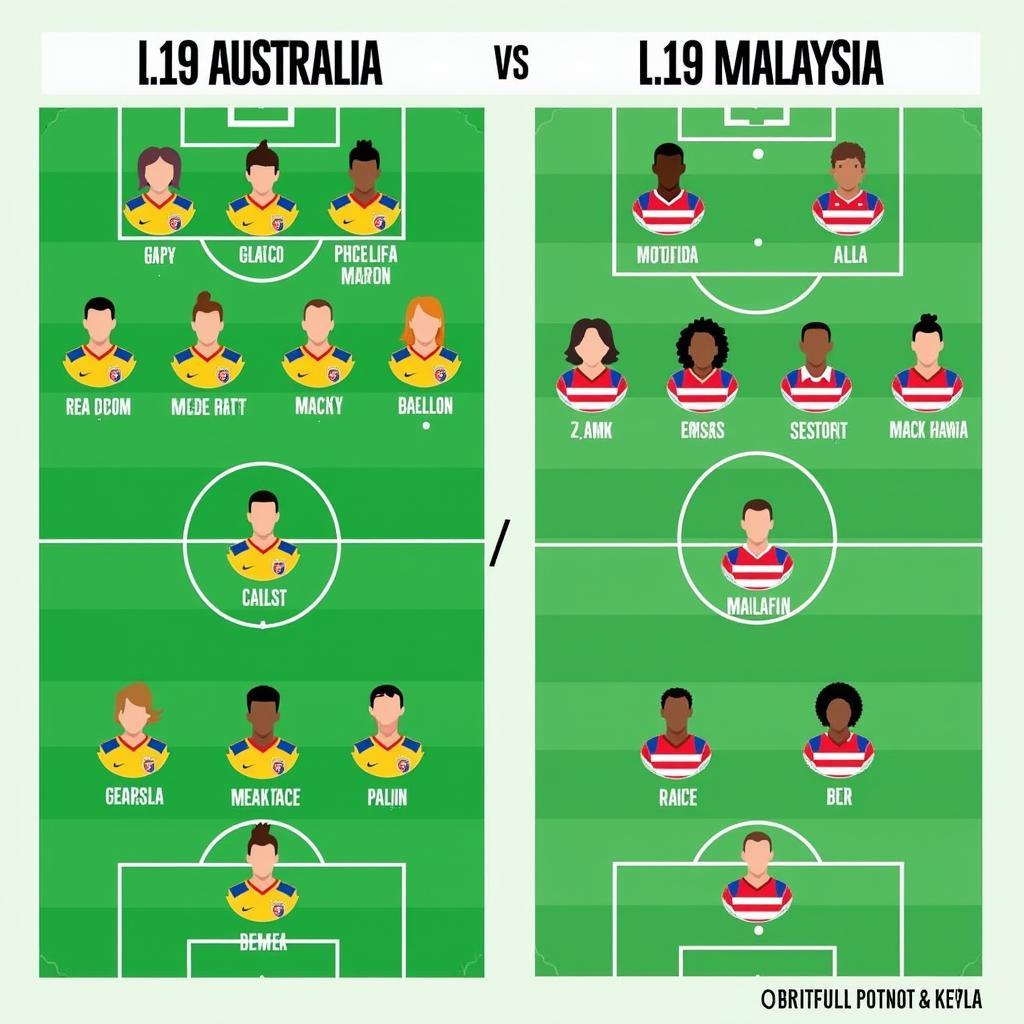 Đội hình ra sân U19 Úc vs U19 Malaysia