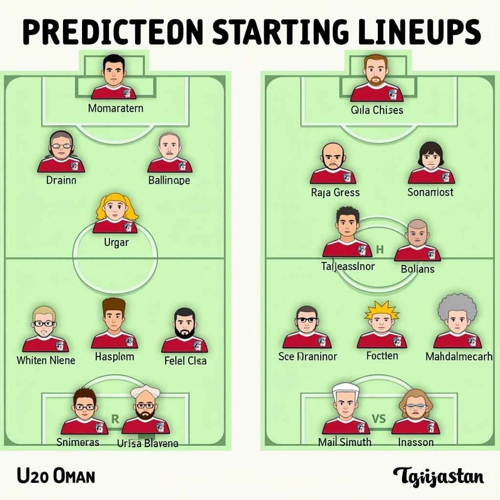 Đội hình ra sân dự kiến U20 Oman vs U20 Tajikistan