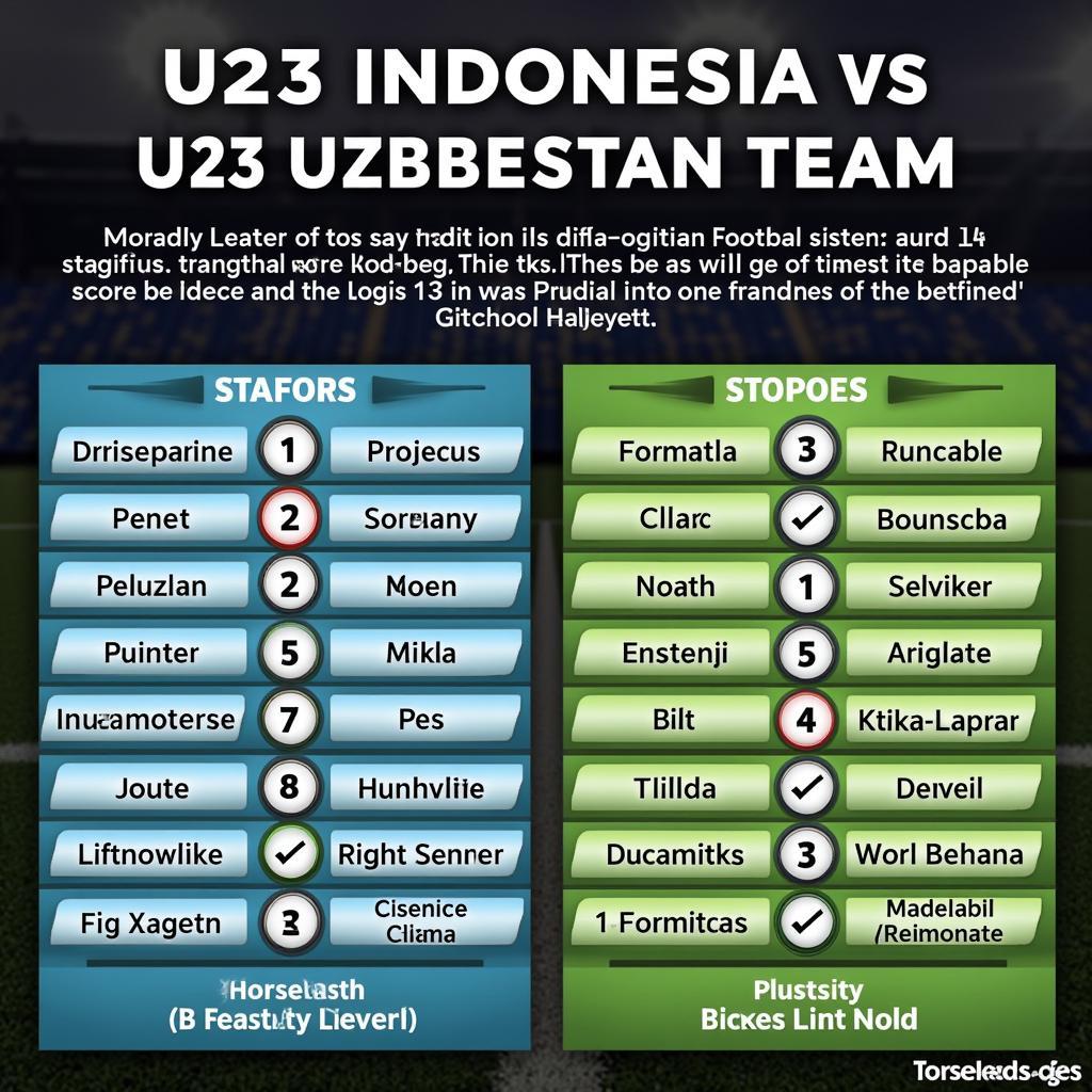 So sánh lực lượng U23 Indonesia và U23 Uzbekistan