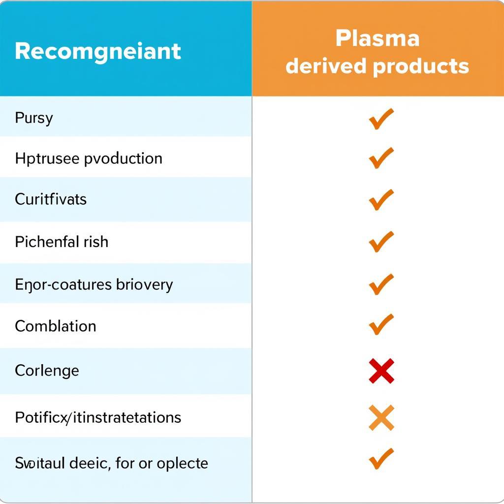 Ưu Nhược điểm của Recombinant so với Plasma Derived Products