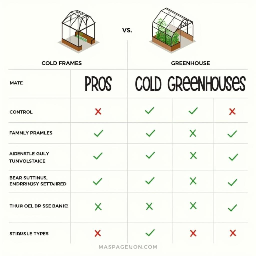 Ưu và nhược điểm của cold frame và greenhouse