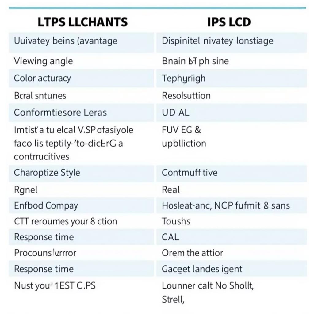 Ưu và nhược điểm của LTPS LCD và IPS LCD