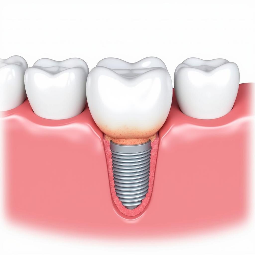 Hình ảnh viêm niêm mạc quanh trụ implant