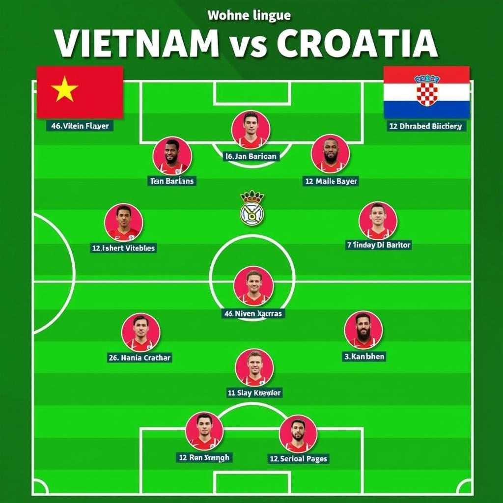 Việt Nam vs Croatia Đội Hình