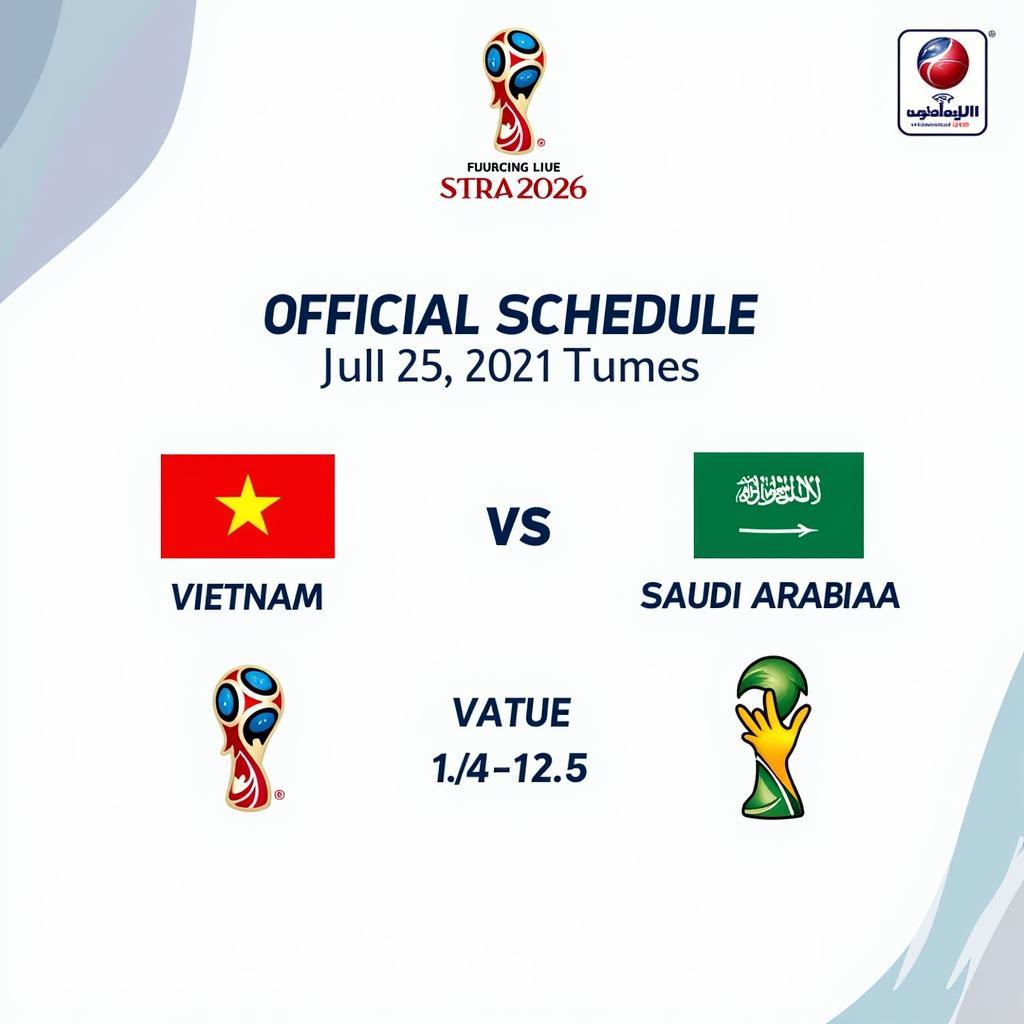 Lịch thi đấu Việt Nam vs Saudi Arabia