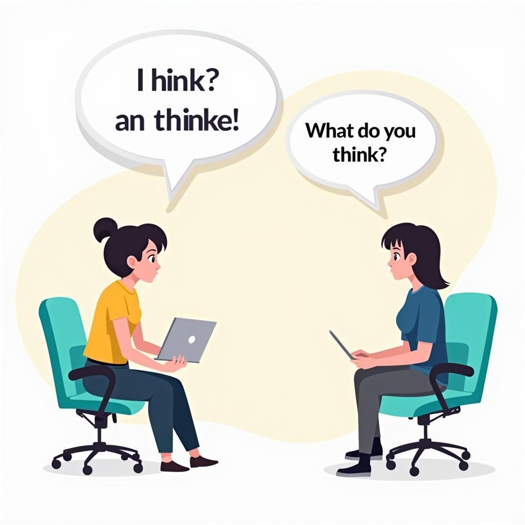 Người đang hỏi "What do you think?" về một vấn đề