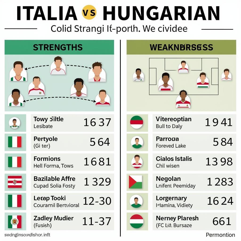 So sánh lực lượng Ý vs Hungary