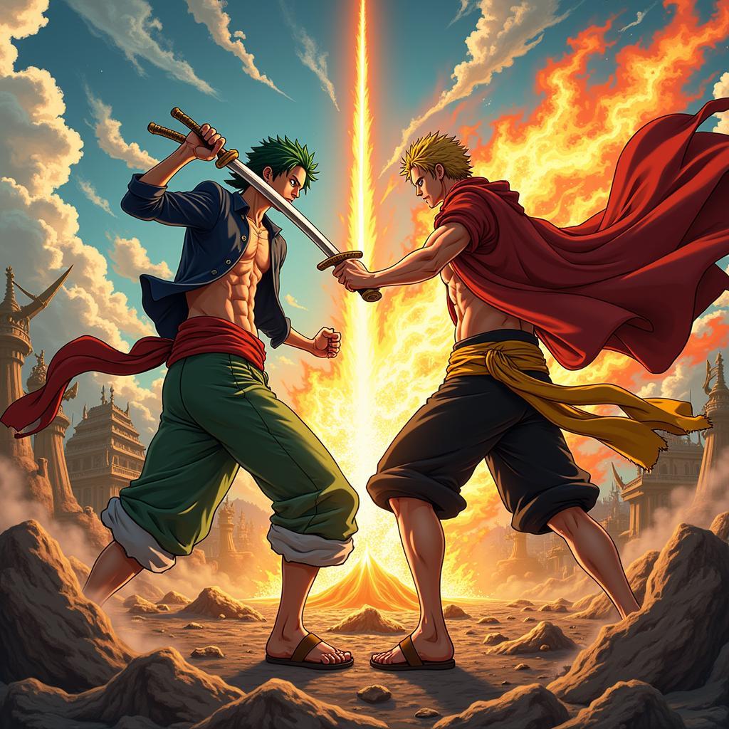 Zoro và Sanji đối đầu kịch liệt