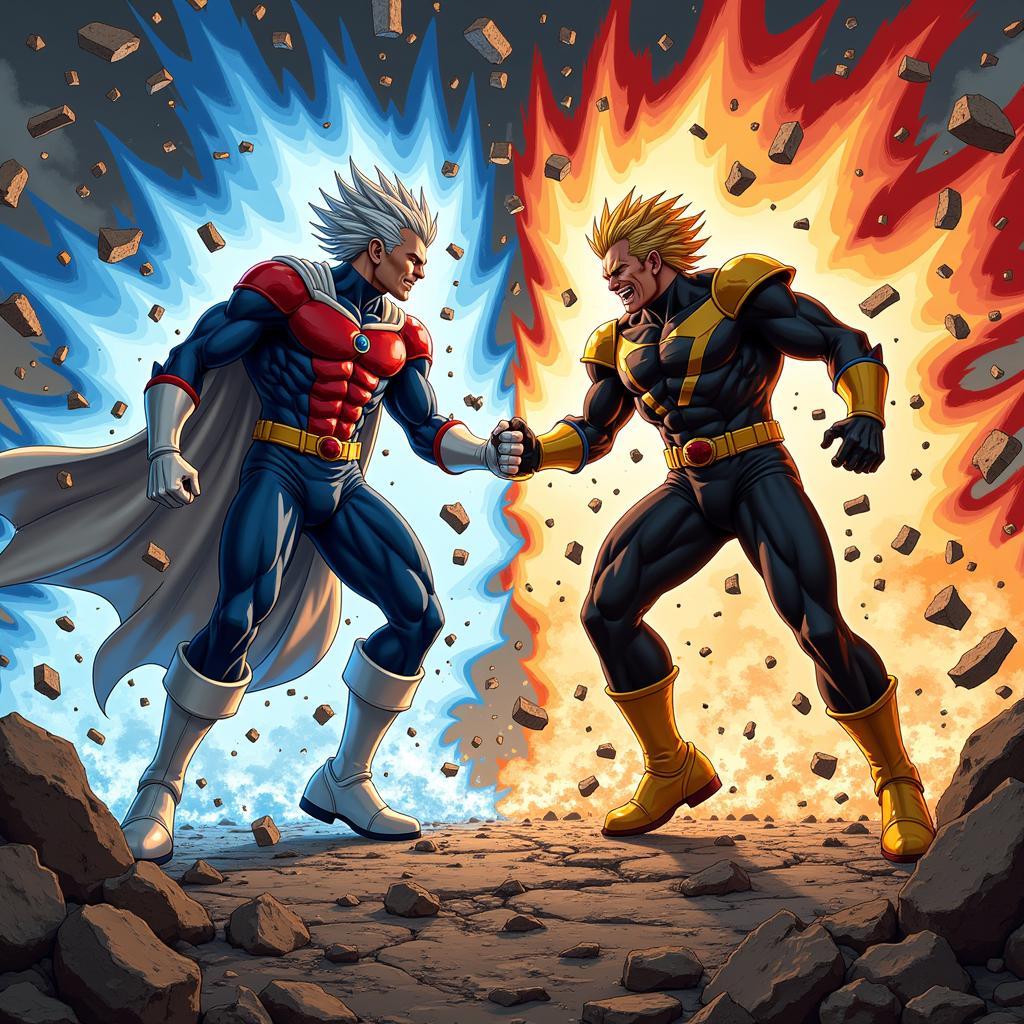 All For One và All Might thể hiện sức mạnh hủy diệt